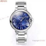 CH Factory Swiss Replica Cartier Ballon Bleu 40mm Men Blue Dial Steel Watches